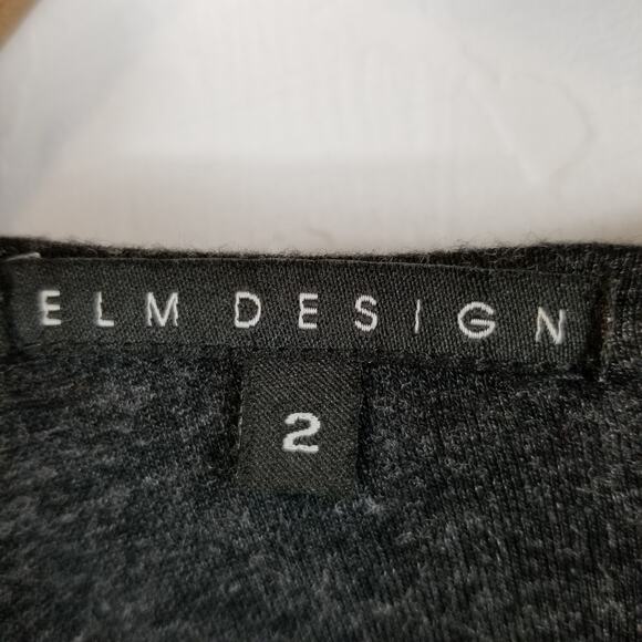 Elm Design Matthildur Gray Jersey Knit Drape Neck Ruched Dress Size 8 - Picture 2 of 7